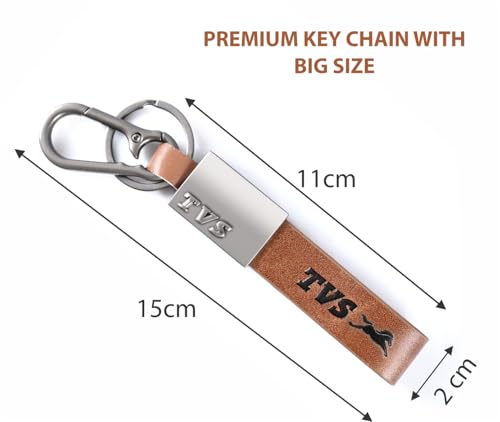 Image of Premium Keychain Compatible with TVS Bike Keys | Heavy Duty Metal Key Ring Holder | Stylish Durable Leather Key Holder | Bike Keychain For men