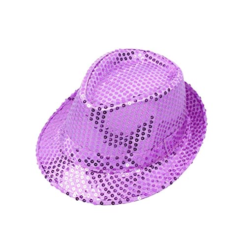 Unisex Glitter Sequins Hat Cap Children Show Hat Kids Gift Charm Dance Use Dance Show Party Jazz Hat for Girls Boys