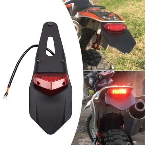 Image of STHIRA Rear Fender LED Brake Red Tail Light Lamp with Bracket for Off-Road Motorcycle Motocross Dirt Bike, LED Wiring Brake Light for Motorbike Scooter, Motorcycle Modification Accessory