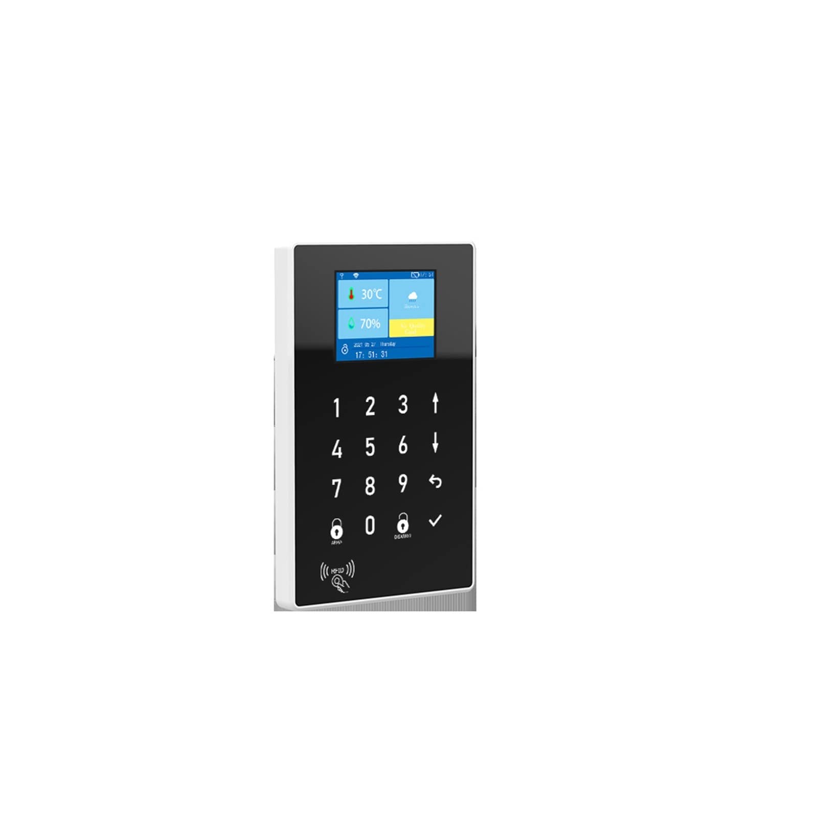 Kit Alarma Casa, Tuya Smart Life GSM+WiFi Sistema de alarma antirrobo de seguridad en el hogar Rifd Teclado táctil Pir Sensor de movimiento de la puerta de contacto Sensor de alarma(Nero)