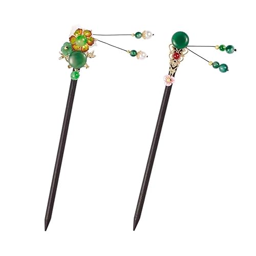 Palillos de pelo de madera de 7.08 pulgadas para moños, palillos chinos para mujer, horquillas para cabello largo (2 unidades)