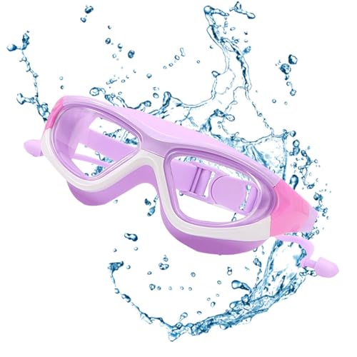 Genérico Gafas de natación juveniles, gafas para niños para nadar - Sin fuga de gafas para niños impermeables - Vista ancha de silicona anteojos con correa ajustable para 8-12