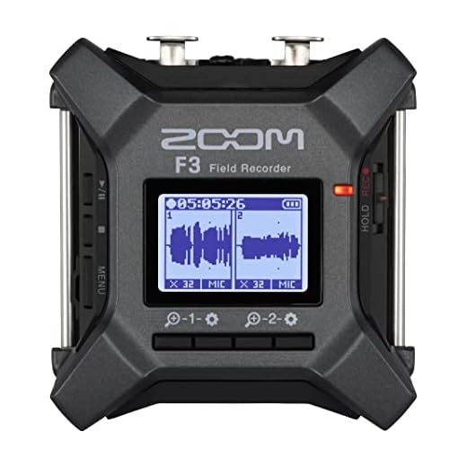 Zoom F3 Professional Field Recorder, 32-bit Float Recording, 2 Channel Recorder, Dual AD Converters, 2 Locking XLR/TRS Inputs, Battery Powered, Wireless Control