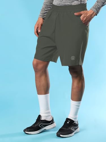 Image of CHKOKKO Men Shorts for Gym Sports or Running | Dry-Fit Fabric Single Layered Active Summer Workout Wear Knee Length Regular Fit | Elastic Waist with Front and Back Pockets