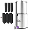 Membrane Solutions UV Countertop Gravity Water Filtration System with Extra 6-Pack Replacement Filter Elements (U3 New)