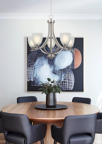 Image of Kira Home Weston 24 inch Large Modern Transitional 5-Light Chandelier