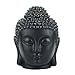 Buddha Head Statue Oil Burner Translucent Ceramic Aromatherapy Diffusers Home Decor (Black)