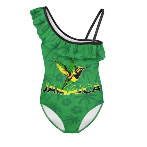 Image of Girls Swimsuit One Piece Ruffle Swimsuit Non-Slip Straps UPF 50+ for Girls Size 3-14 Years