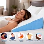 Oreiller à haies pour dormir, 7.5" Couche de lit après chirurgie, soulagement de la douleur au dos, étrier en mousse mémoire Triangle inclinaire pour le soutien du dos, élévation des jambes