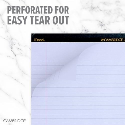 Cambridge Limited Perforated Writing Pad, 8.5 X 11 Inches, Wide Ruled, 50 Sheets, Orchid, 3/Pack (59810) Orchid image 7