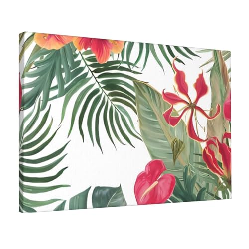 Peinture murale hawaïenne d'été sur toile moderne sans cadre de 30 x 45 cm
