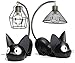 Produktbild ZSNB 2 Stücke Kiki Lieferservice Katzen Figuren, Studio Ghibli Miyazaki Schwarze Katzen Mit Nachtlampe Action Figure Spielzeug for Kinder Geschenk for Hausgarten Dekoration
