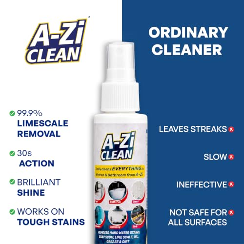 Image of Tap Cleaner, All-Purpose Bathroom & Kitchen Cleaner Spray 50ml | Cleans Taps, Bathtubs, Sinks, Shower Kitchen Surface & More | Removes Hard Water Stain, Limescale, Grease & Dirt
