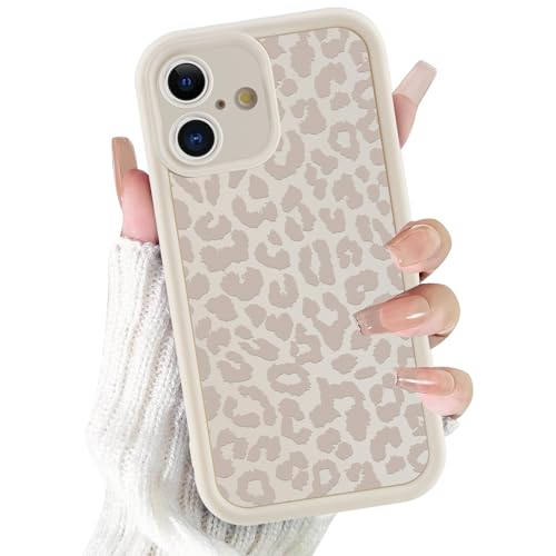 lioscre Cute Cheetah Print Phone Case for iPhone 17 Case 6.3", Aesthetic Luxury White Leopard Pattern Design Cover Shockproof Soft Slim TPU Full Camera Lens Protective Funda for Women Girls