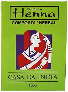 Casa da Índia Henna Indiana Natural ESCOLHA Seu Tratamento (Composta Herbal - Coloração Ruivo tipo Laranjinha)