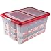 Produktbild Sunware Nesta Weihnachtsbox mit Tabletts für 92 Kugeln, silber-rot, 51 Liter