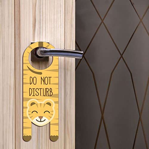 Image of KREEPO Do Not Disturb Tiger Shaped MDF Door Sign Hanger Size(24cm x 8.5cm) kr55