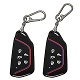 TOMALL 2 Pack for VW Volkswagen Key Fob Cover with Keychain, 5 Buttons Silicone Rubber Key Case Compatible with VW Volkswagen ID.4 Atlas MK8 GTI Golf R Atlas Cross Sport Car Key Cover