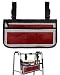 Red Wheelchair Side Bag Walker Bag, Greek Key Pattern Geometric Wheelchair Accessories Armrest Pouch, Organizer Storage Bag for Walkers, Rollators, Scooters, 7.3''x13''