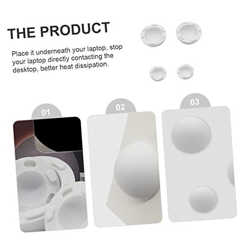 balacoo 4pcs patas para laptop silicona soporte elevador miniatura 3