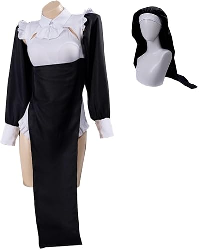 Miniatura 2 de Disfraz de monja para mujer, disfraz de monja gótica, uniforme de Halloween, conjunto completo