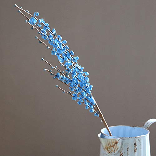 5Pcs 75Cm Long Artificial Flower Winter Jasmine Folk Pip Berry Plant Dry Branches For Wedding Home Office Party Hotel Table Vase Christmas Decor - Blue #TOP1