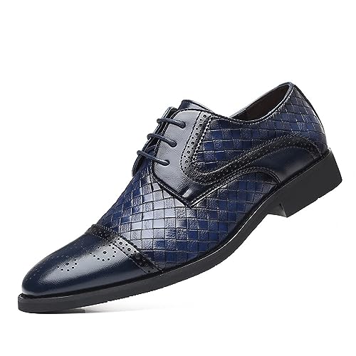 Men's Oxfords Formal Dress Shoes Classic Business Shoes Wingtip Brogues Lace-Up Wedding Shoes for Men