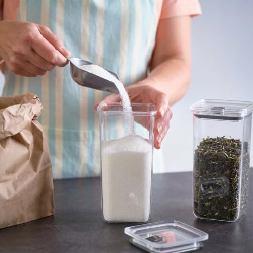 Image of All Time Modular Plastic Storage Container 950ml | BPA Free Food Grade Kitchen Storage Jar with Silicone Lid | Airtight Stackable Canister for Snacks, Dry Fruits & Pantry Storage - Transparent