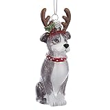 Kurt S. Adler, Inc. YAMNB1261PB Kurt Adler Noble Gems Pitbull with Antlers Glass Ornament