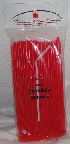 IGC Pitillos flexibles rojos 1000 unidades miniatura 1