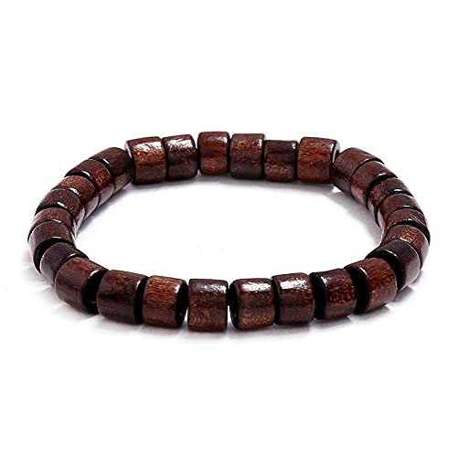 Pingyongchang 7/8/15Pcs Classic Natural Sandalwood Wooden Beaded Bracelet Set Vintage Elastic Round Strand Wood Tibetan Bracelet Set For Men Women Meditation Buddhist Mala Prayer Jewelry-D #TOP7