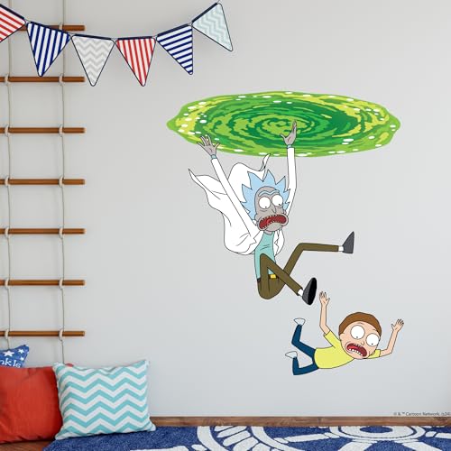 Rick and Morty Wall Sticker – Falling Out of Portal Wall Decal Art (60cm Height x 50cm Width)