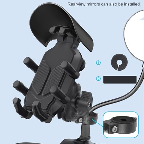 Montagem de Telefone para Motocicleta, Amortecedor de 8 Garras, Botão de Travamento Seguro, Antirrou