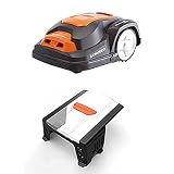 Yard Force Mähroboter SA900ECO, geeignet für Rasenflächen bis zu 900 qm, Kantenschneide-Funktion, Regensensor und bürstenloser Motor, 28 V mit schwarz Garage