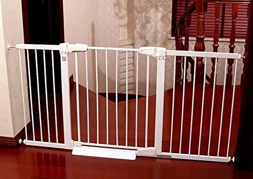 1m Heightened Baby Safety Door Extendable Baby Gate,Retractable Stair Gate Top Of Stairs Baby Gate,White (Size : 84-86cm) (Size : 117-123cm)