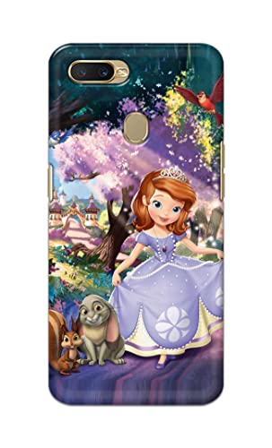 Image of PRINTFIDAA Cartoon Little Girl with Crown and Pet Animals Printed Designer Hard Case for Oppo A7 / Oppo A5s / Oppo A12 / Oppo A11k / Oppo A12s / CPH1909 Back Cover -(e) RPM1008