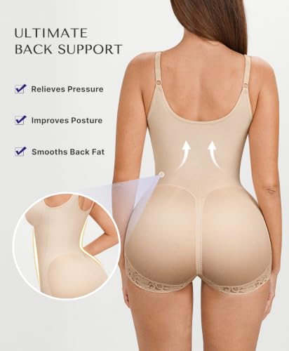 Image of SHAPELLX Faja Body Shaper for Women, Zipper Shapewear Bodysuit