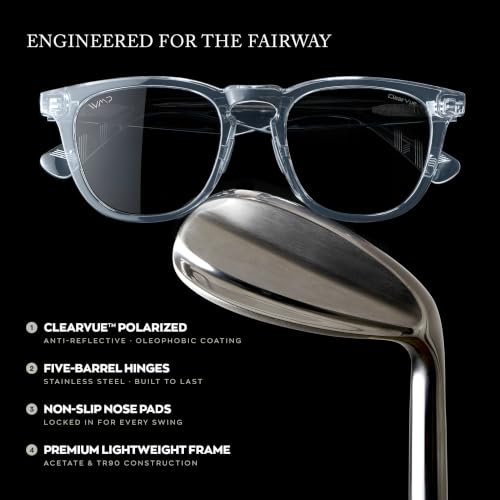 Image of WearMe Pro Wyndham Men's Polarized Sunglasses, Sports & Golf Design, UV400 | Shatter & Smudge-Resistant Lenses, Non-Slip Nose Pads, Head-Turning Style, Perfect for Sports, Includes Zipper Case & Pouch