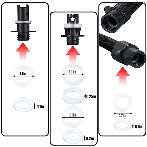 Therwen Kit de mangueira de ar com 8 peças, inclui mangueira de bomba de ar, 7 bocais, adaptador, ac
