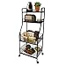 GFFTYX Tablettes de Cuisine - Supports de Cuisine à 4 Couches Supports de Rangement de Cuisine Multicouches au Sol Buffets, Rangements d'étagères (Color : Black, Size : 01)
