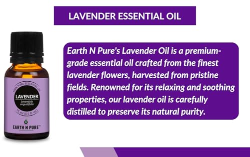 Image of Earth N Pure Diffuser Gift Set | Pack of - 1 Lavender Essential Oil Therapeutic Grade - 15ml, 1 Ceramic Aroma Diffuser /Burner, 2 Tealight Candles | for Home Decor
