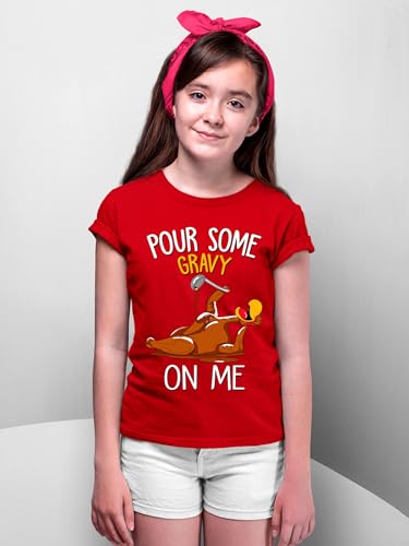 Turkey Pour Some Gravy On Me Funny Thanksgiving Shirts for Kids Youth Tshirt3