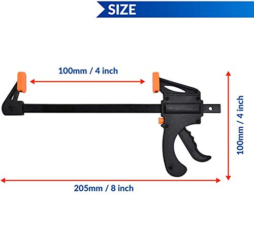 KAHEIGN 6Pcs Quick Grip Klemmen Schnellgriffklemmen, 4-Zoll Ratschenstangenklemmen Einhandstangenklemme für Holz Schnelle und einfache Klemmung