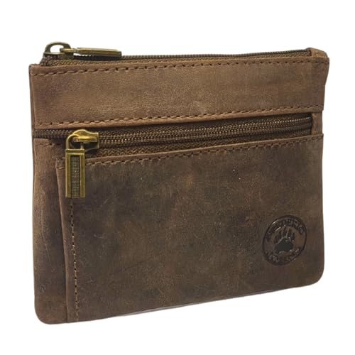 Frédéric&Johns® - Porte-Monnaie Homme - Petit Portefeuille - Porte-clés intégré - Porte-Monnaie carré en Cuir avec Deux Compartiments - Cuir épais...