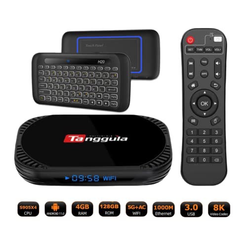 Tanggula X5 Tv Box Android Media Player Device 2022 | Mini Backlit Wireless Keyboard Adjustable Full Panel Touchpad | Fast Speed Dual Band Wifi | 128Gb Storage |4K / 8K Ultra Hd Voice Activated Remote #TOP4