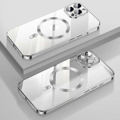 Étui de téléphone magnétique argenté avec protection d'objectif pour iPhone 11 Pro Max