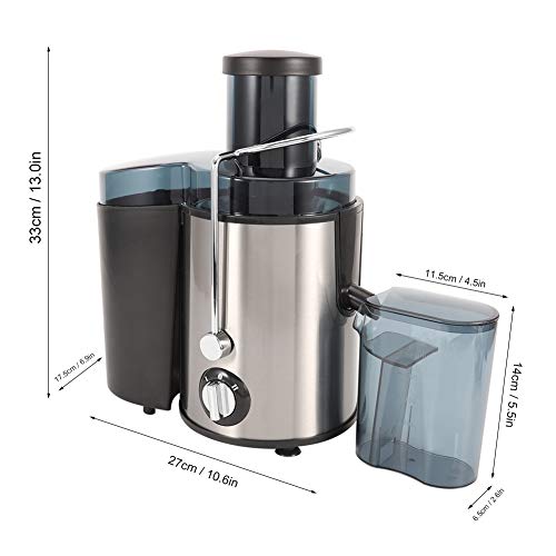 Extracteur de Jus 400W, Centrifugeuse à 2 Vitesses avec Large Bouche 500ml, Machine à Jus de Fruits et Légumes en Acier Inox – Image 6