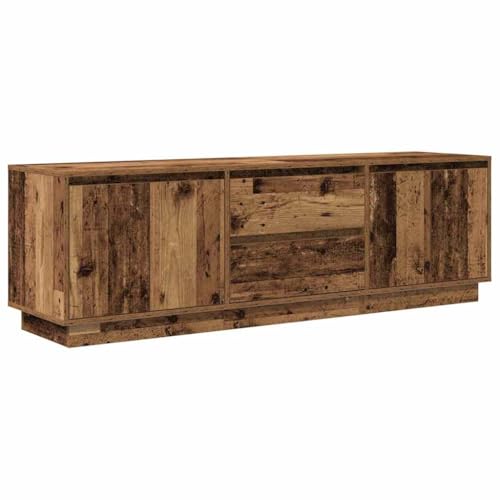 vidaXL TV-Schrank mit LED-Lichtern, antikes Holz, 160,5 x 41 x 50 cm,...