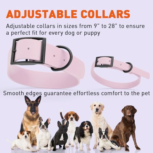 Image of Dogline Biothane Waterproof Dog Collar Strong Coated Nylon Webbing with Black Hardware Odor- Proof for Easy Care Easy to Clean High Performance Fits Small Medium or Large Dogs, Pastel Purple