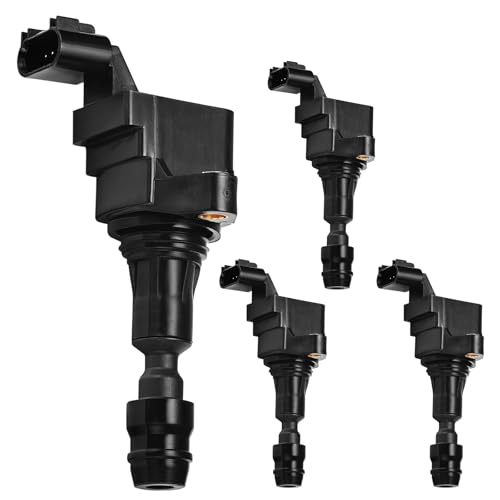 Image of Set of 4 UF491 Ignition Coil Pack Compatible with Buick Regal Verano Compatible with Chevy Equinox HHR Malibu Cobalt, Aura Ion Sky Vue L4 Replaces DG508 D522C 52-1850 DG481